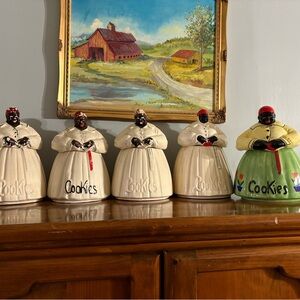 Vintage/antique McCoy cookie jars. Make offers on the set or individual items.